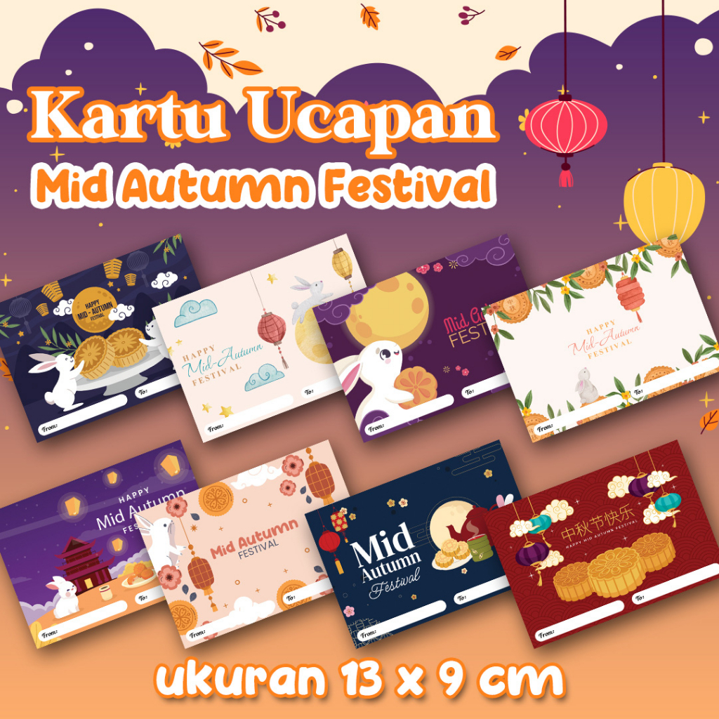 

GREETING CARD MOONCAKE /KARTU MID AUTUMN FESTIVAL