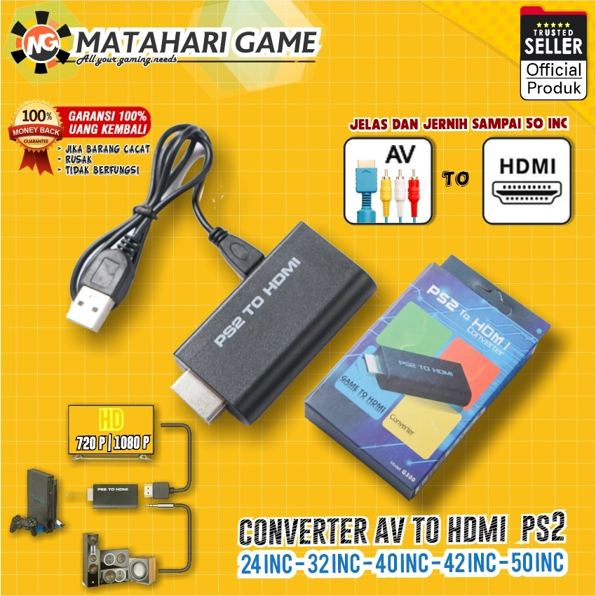 Converter Konverter PS2 To HDMI / PS2 / PS3 / Jernih dan Jelas Up To 62inc TV