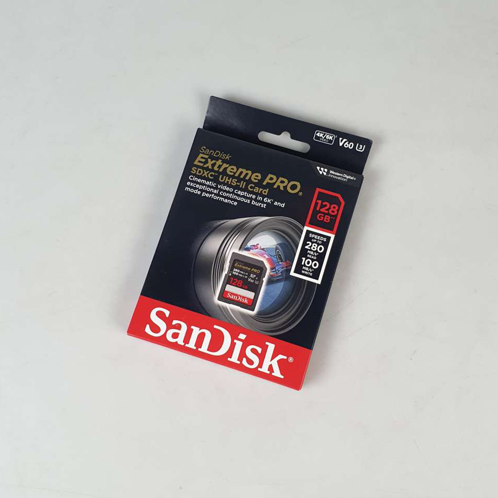 SanDisk SD Card Extreme Pro UHS-II U3 6K 280 MB/s 128GB - SDSDXEP-GN4IN - Black