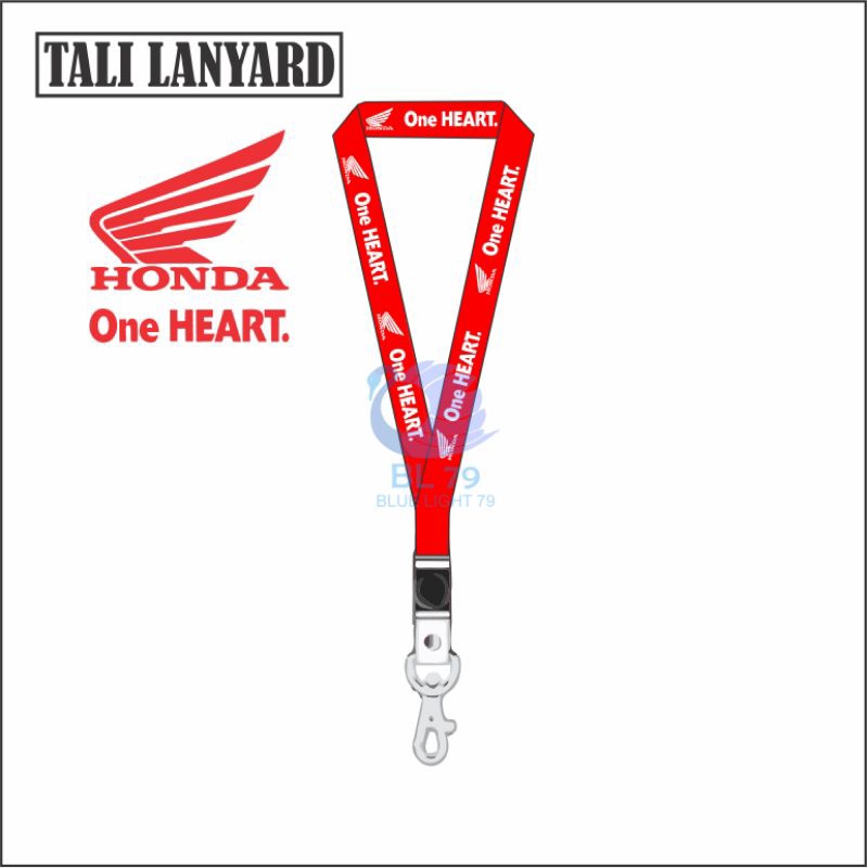 TALI LANYARD CUSTOM HONDA ONE HEART | CUSTOM LANYARD TALI GANTUNGAN KUNCI HP FLASHDISK NAMETAG ID CA