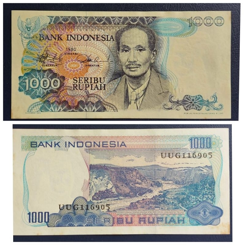 Uang Kuno Indonesia 1000 sutomo soetomo tahun 1980 UNC -AUNC GRESS MULUS Original 100%