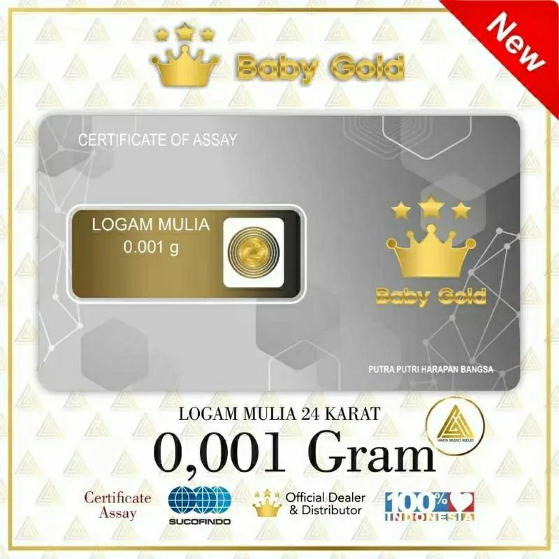 Logam Mulia 24karat Emas Asli Minigold