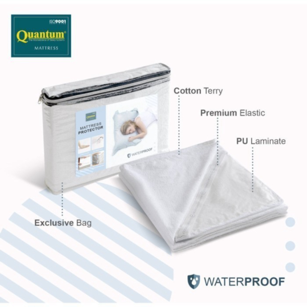 Jual Matras Protector / Pelindung Kasur Waterproof Quantum 180 x 200 Diskon
