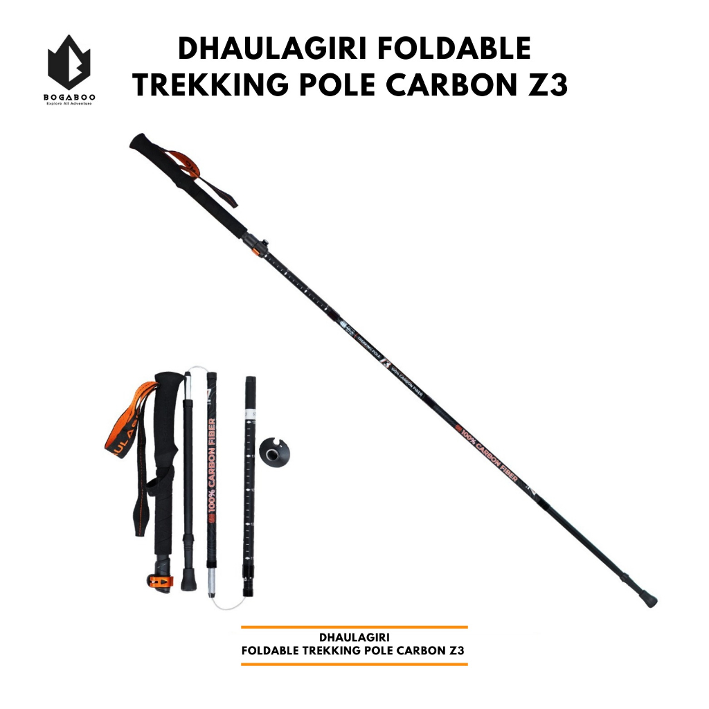 Trekking Pole Carbon Dhaulagiri Lipat Z3 - Tongkat Lipat camping - Tongkat Pendaki - Tongkat Camping - Trekking Pole