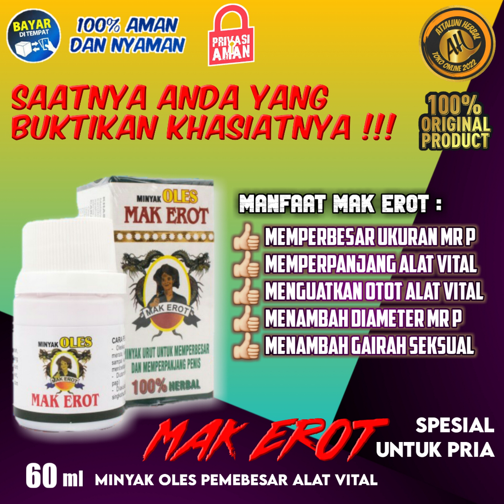 Mak Erot sukabumi Pembesar permanen original obat oles pemanjang alat vital pria asli MINYAK MAK ERO