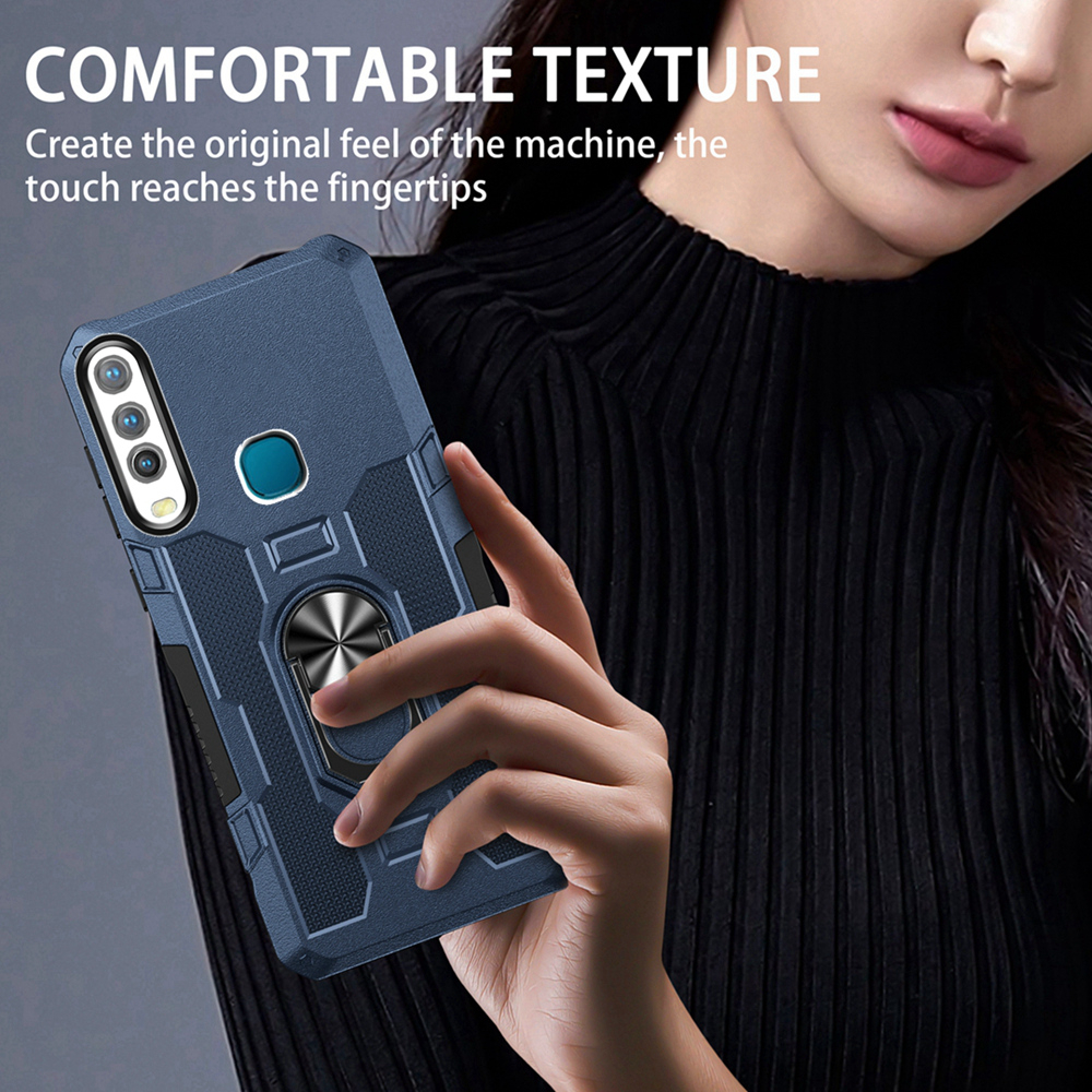 Case Armor VIVO Y91C Iring Cincin Magnetic Kesing Hp Protect kamera Premium Hard Case Standing Robot Pelindung Kamera