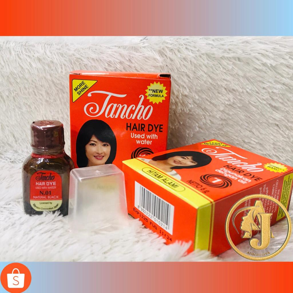 Tancho Hair Dye Natural Black 6g - Tancho Bubuk Cat Rambut, Pewarna Rambut, Semir Rambut Hitam