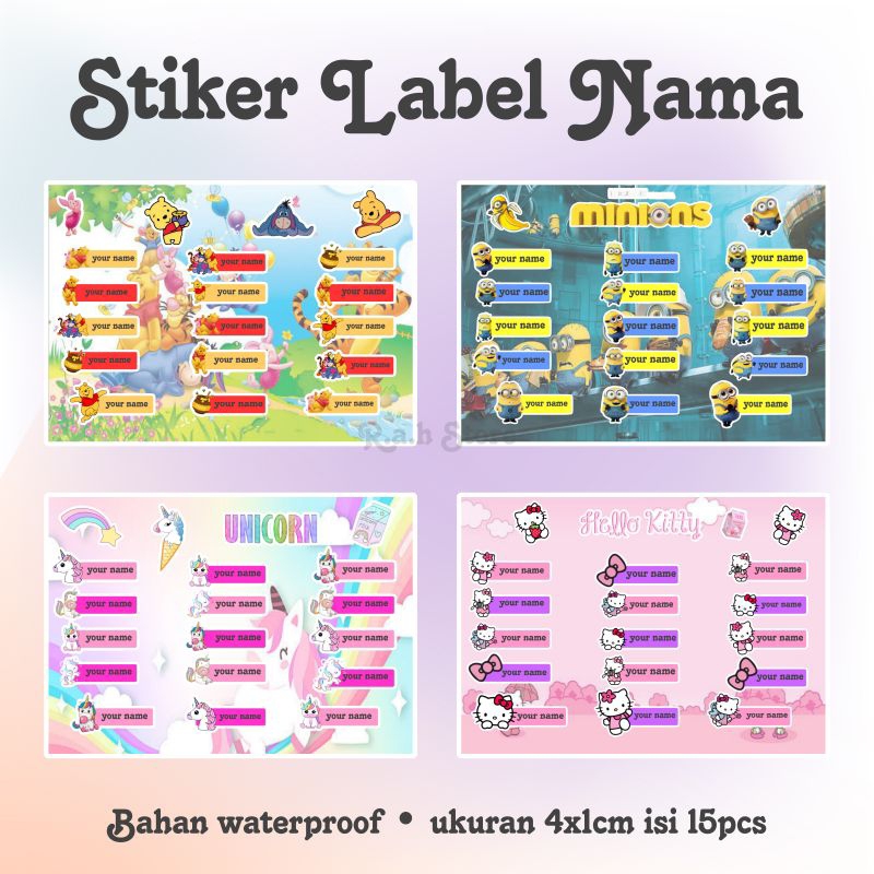 

STIKER LABEL NAMA WATERPROOF