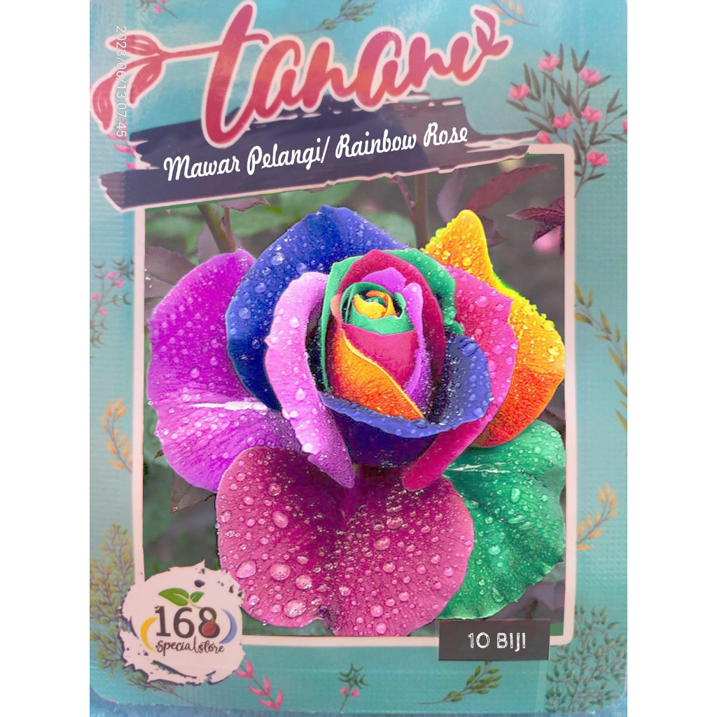 Benih Bibit Biji Bunga Mawar Pelangi Rainbow Rose Seeds (Isi 5 biji)