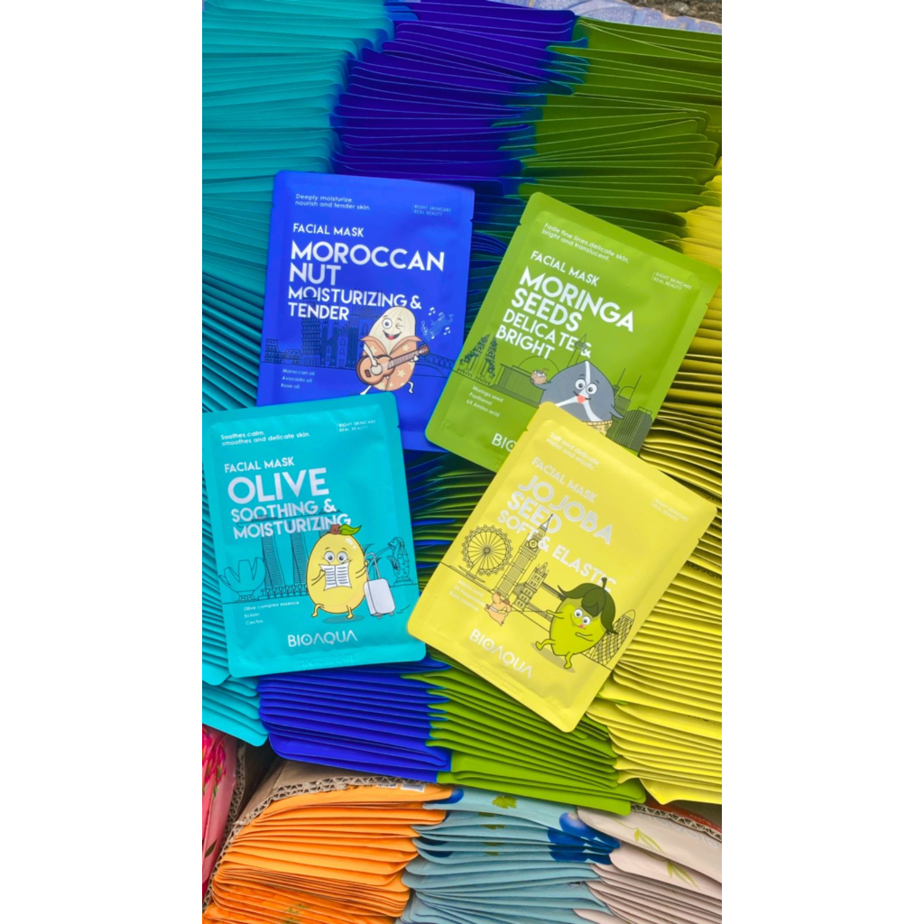 READY SHEET MASK BIOAQUA 12 PCS MIX