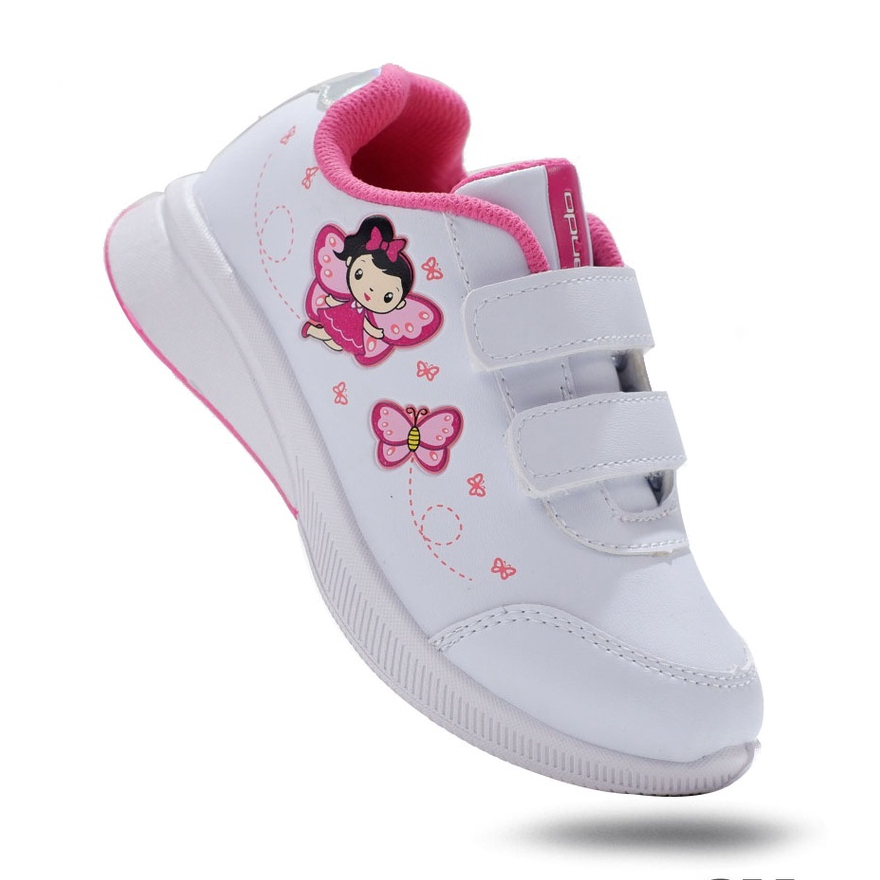 Sepatu anak perempuan original cewek paud dan sd kecil branded Ando Lilyfly Lily flower kwalitas perekat 25-32