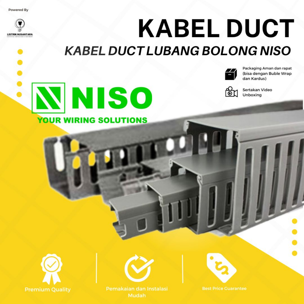 Kabel Duct Lubang Bolong NISO Ducting Tray Protector / Pelindung Kabel