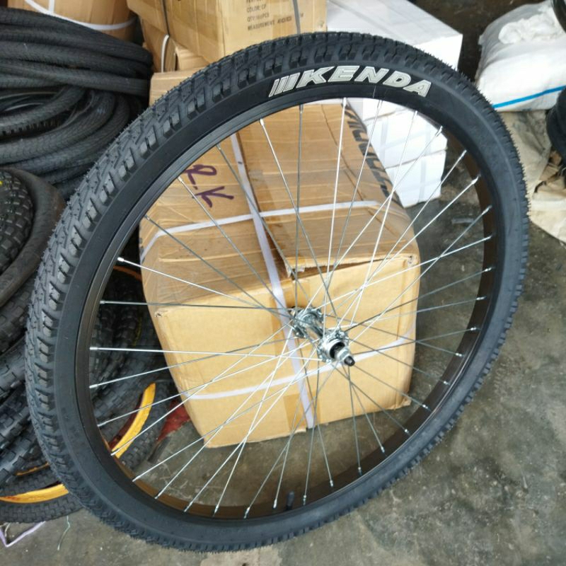 wheelset velg mtb 26 Alloy hitam sudah jadi komplit 1pc