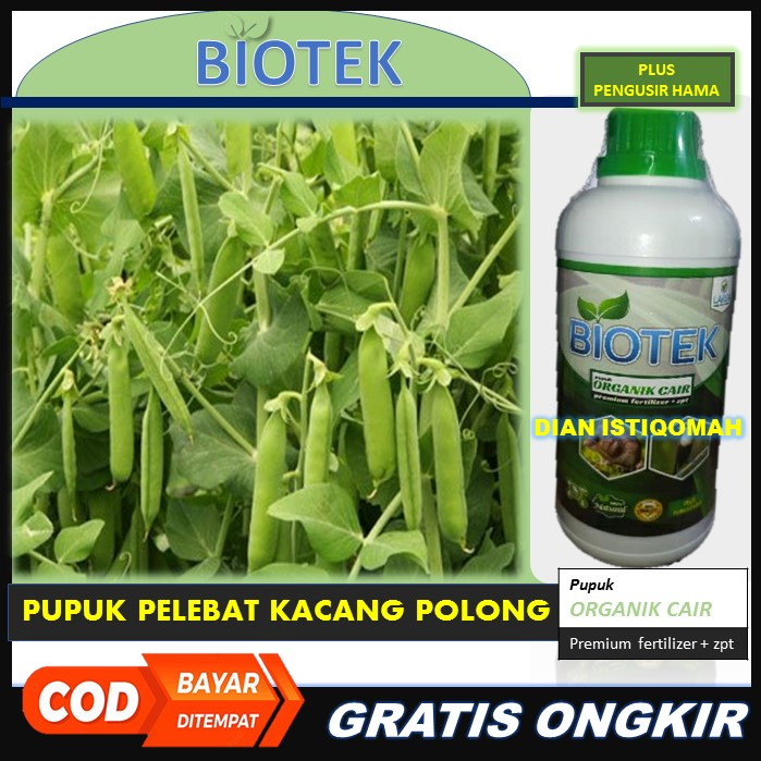 (PROMO) BIOTEK Pupuk Organik Cair 500 Ml Pelebat Kacang Polong Subur dan Berbuah Maksimal - Pupuk Ka
