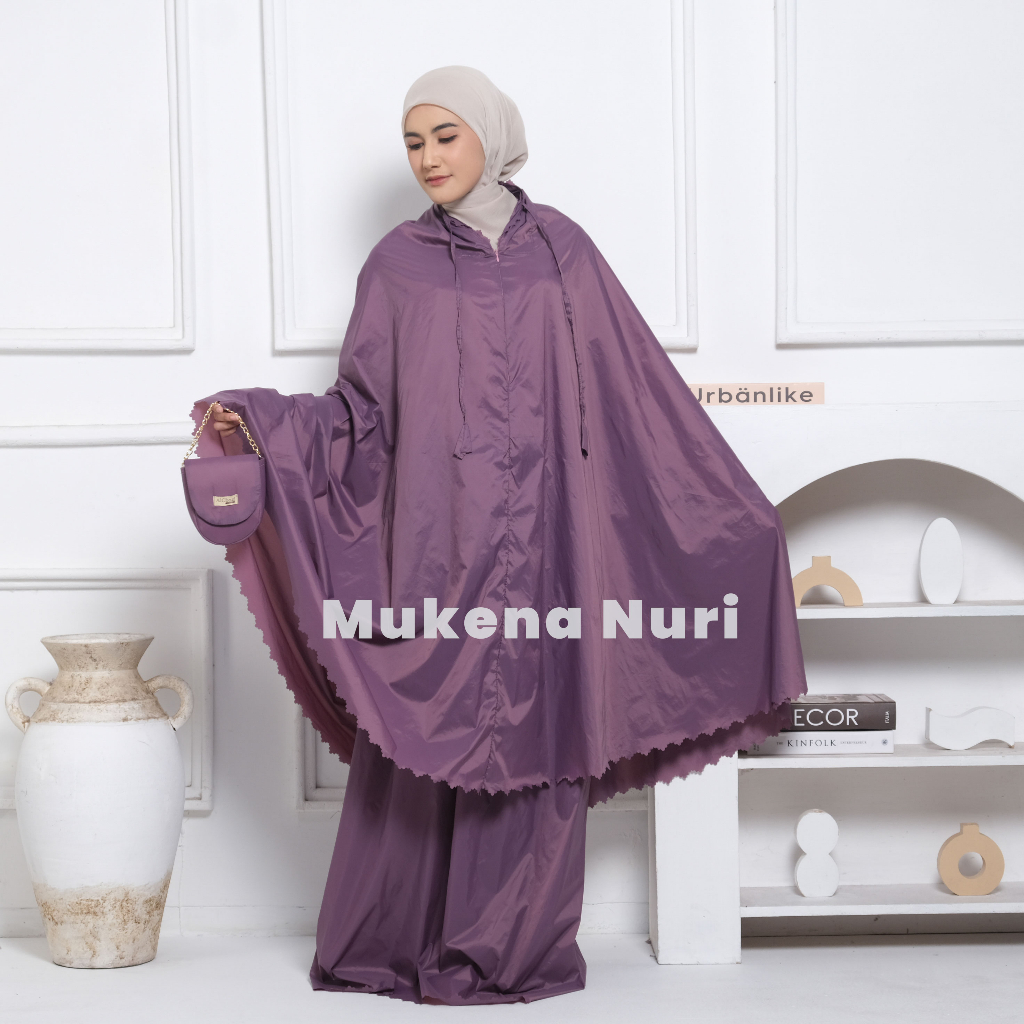 Mukena Mini Parasut Premium Korea Travel 2in1 Daily Lasercut Travel Adena