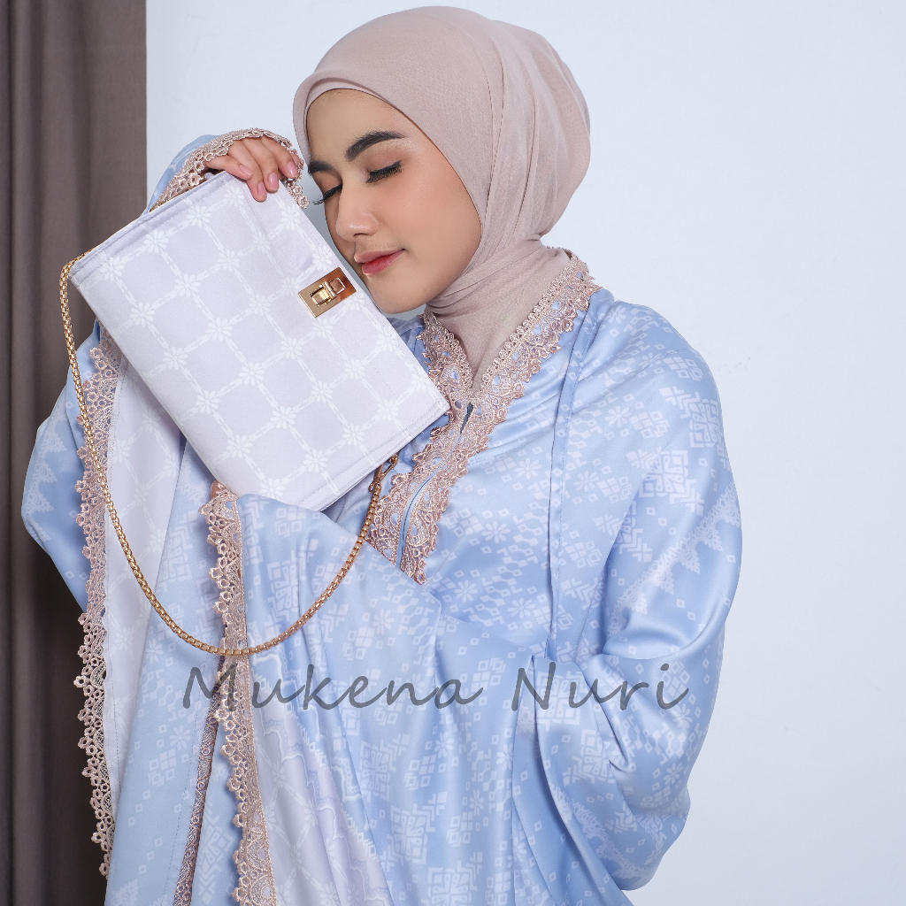 Mukena Dewasa Silk Luxury Haya 2in1 Motif Printing Jumbo