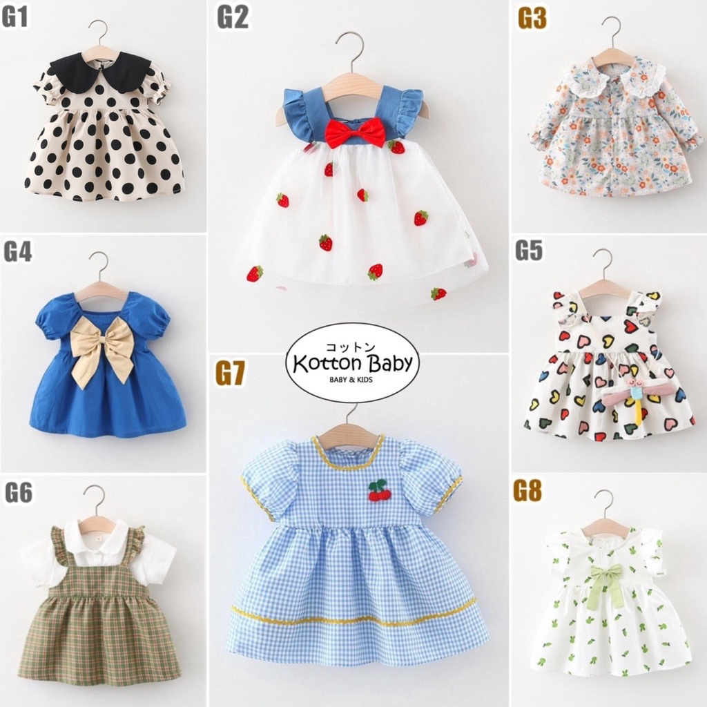 6-36bln DRESS ANAK [KUALITAS IMPOR] vol.M GAUN BAYI ELEGAN PESTA ANAK BAYI PEREMPUAN Catalog M G