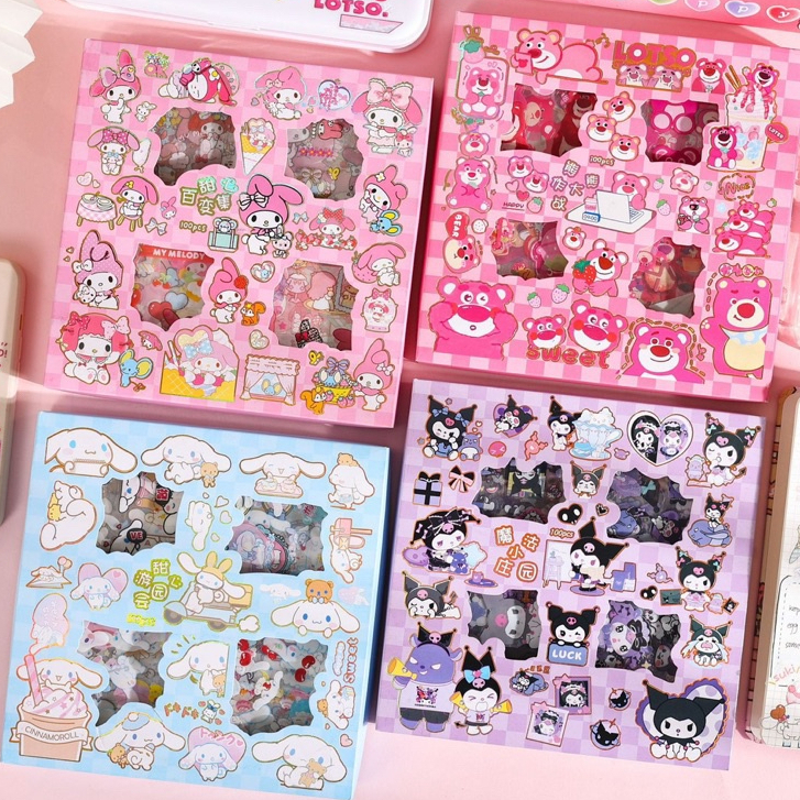 Aneka Stiker mixue isi 100 &amp; momo , Waterproof Sticker Tumblr Lucu Kartun Korea Dekorasi Hiasan Scrapbook DIY