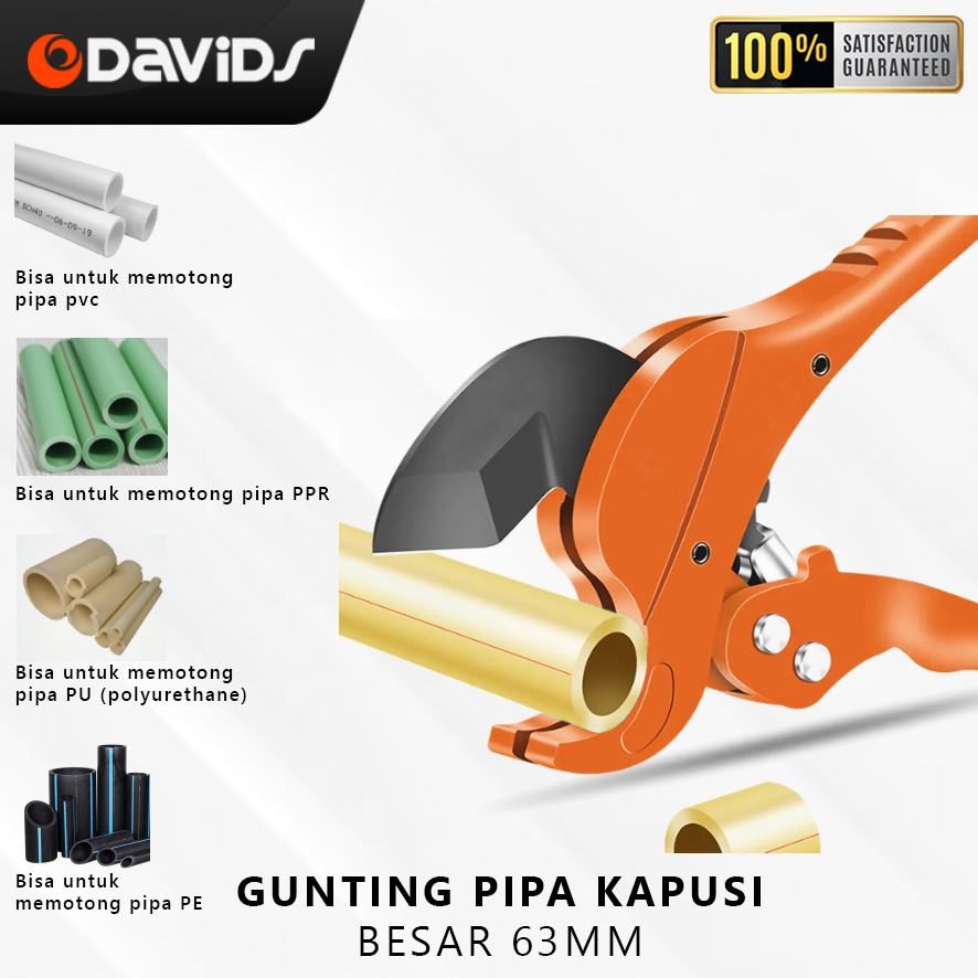 Gunting Pipa Pvc Pemotong Paralon Pipe Cutter Besar 63mm Kapusi HD