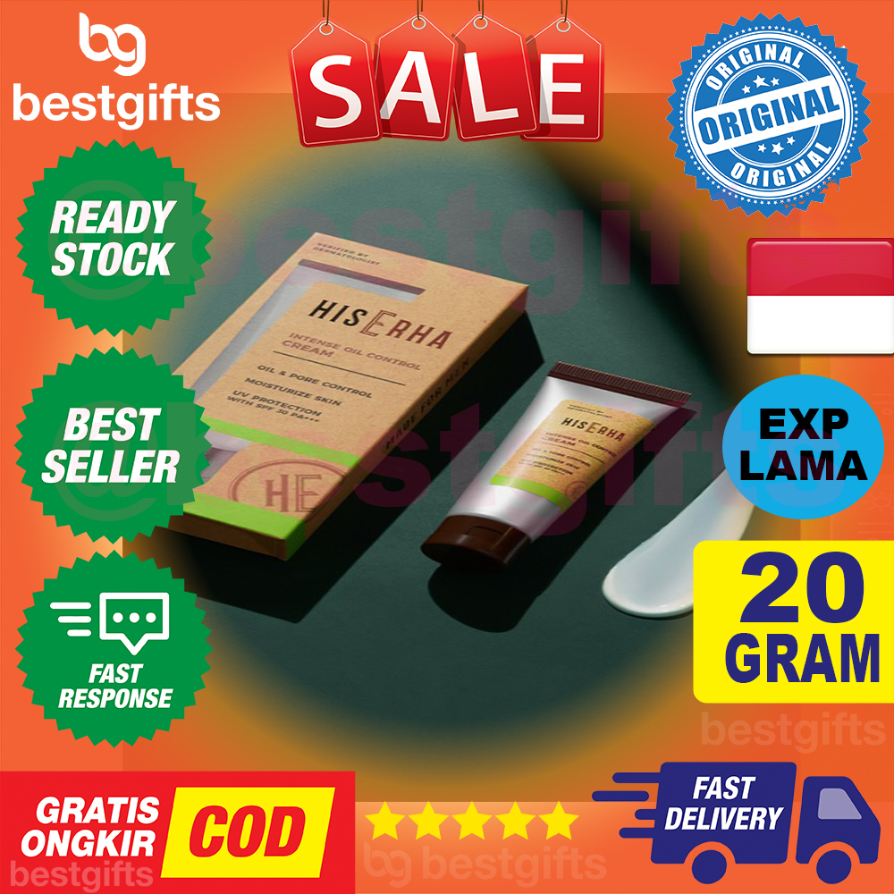 HIS RRHA HISERHA INTENSE OIL CONTROL CREAM KRIM WAJAH KONTROL MINYAK PADA WAJAH PRIA 20 GRAM