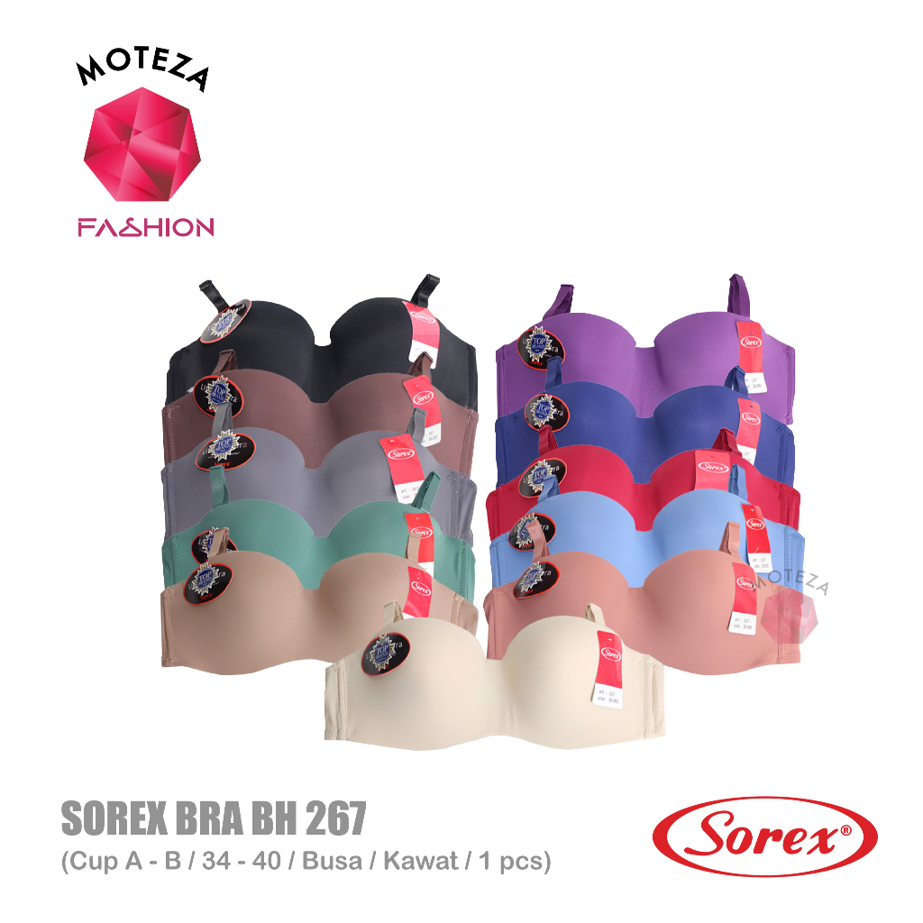 Sorex Bra - BH 267 - Busa 1/2 Half Cup A - B / Kawat - Lifestyle Seamless BISA LEPAS TALI - Uk 34 - 40