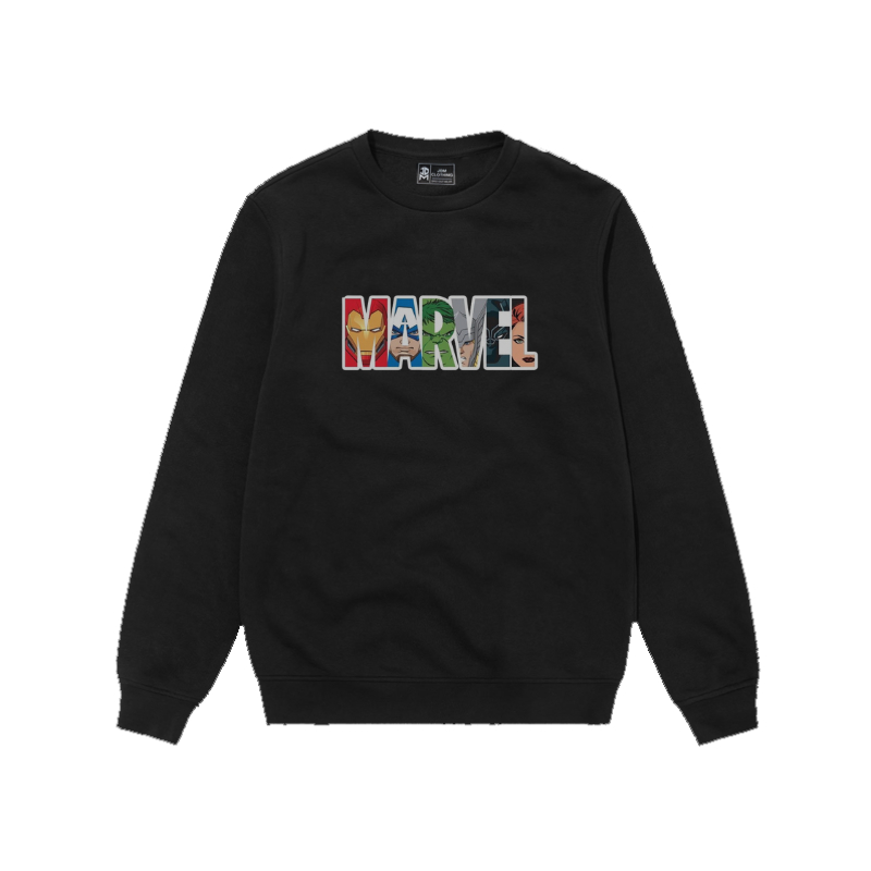 CREWNECK PRIA HITAM METAL BASIC SWEATER SWEATSHIRT SABLON PREMIUM QUALITY