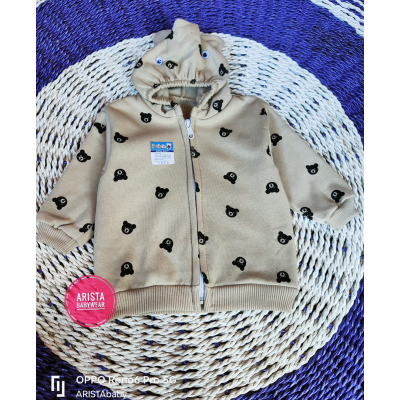 HBcollection - jaket fleece bayi motif baby bear