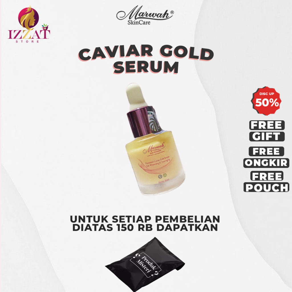 Marwah Serum Caviar Gold (Serum Paket Caviar Gold Aging / Caviar Gold Oily / Acne Lotion) - IZZAT ST