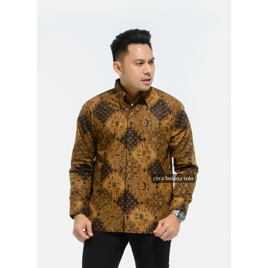 SIDOJAYA Kemeja Batik Pria Full Furing Bahan Katun Primisima