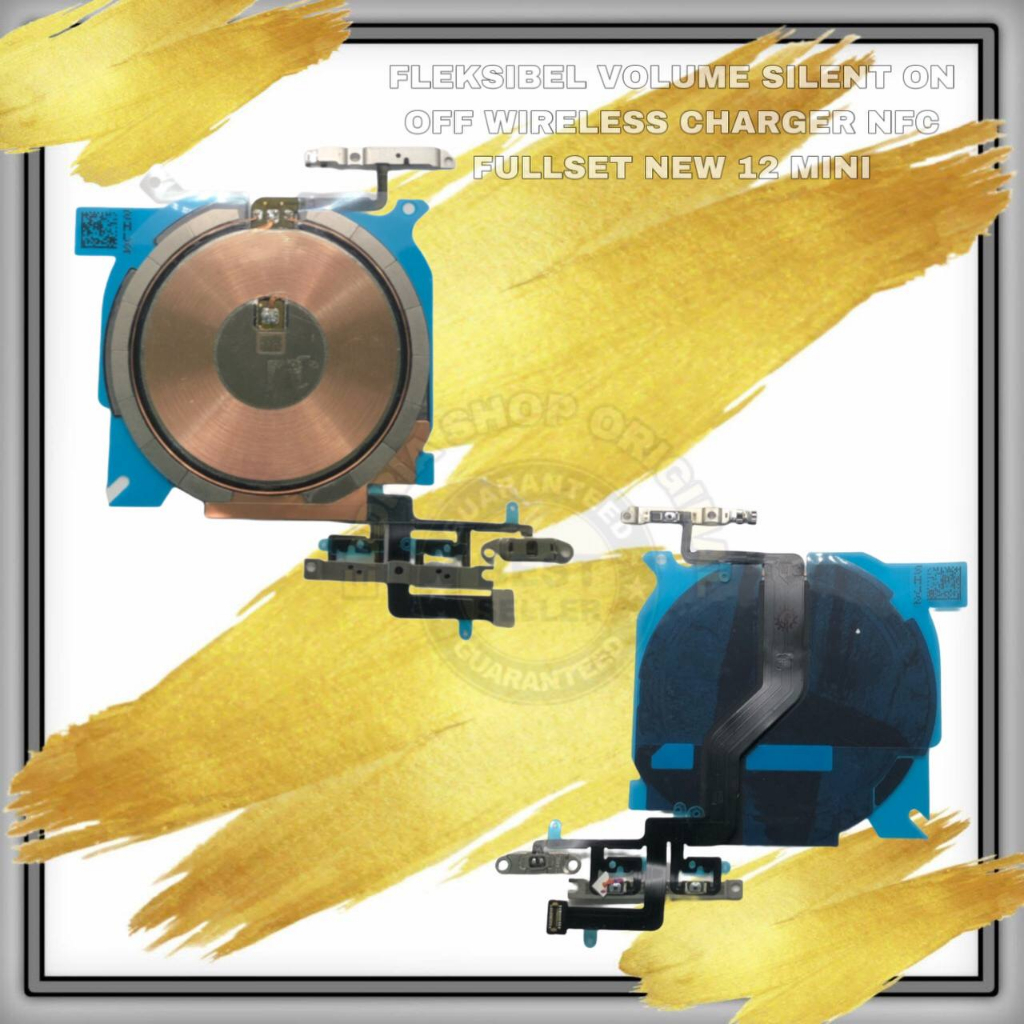 FLEKSIBEL VOLUME SILENT ON OFF WIRELESS CHARGER NFC FULLSET IP 12 MINI ORIGINAL BARU