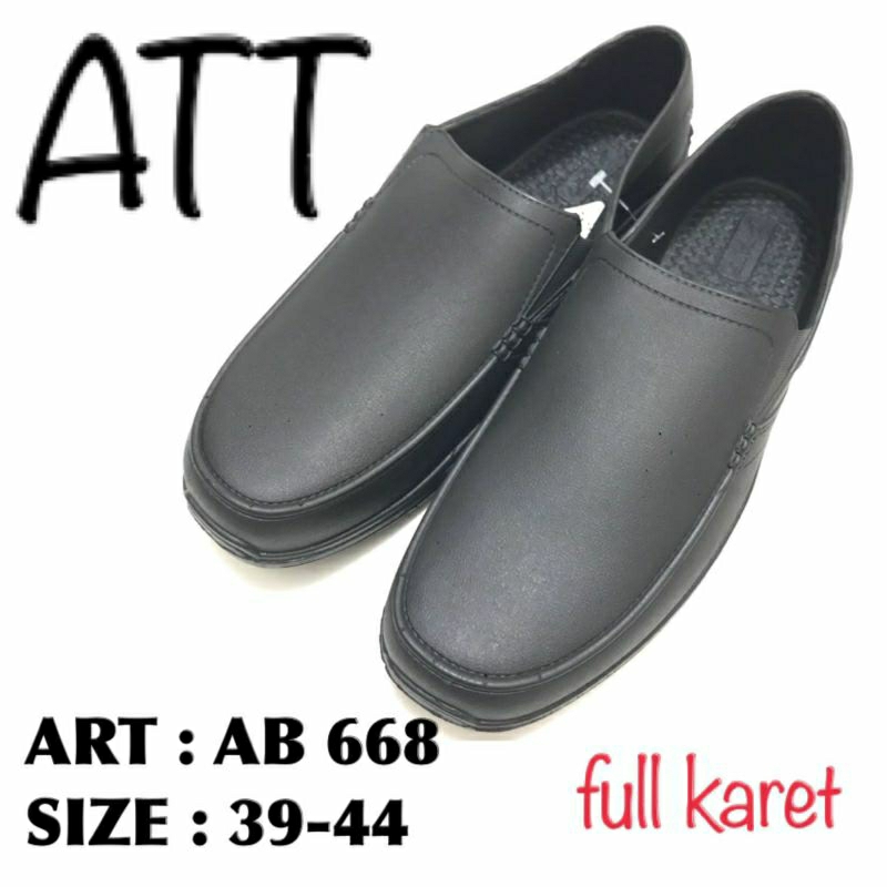 Sepatu Selop Karet Pria Dewasa Original ATT AB 668 Size 39-44 Hitam