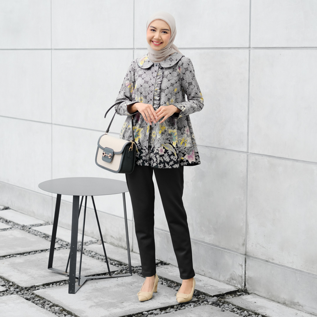 Ninda Blouse Batik Kerja Kantor Wanita