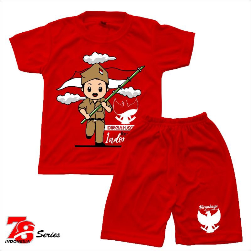 Setelan kaos anak kemerdekaan Indonesia 78