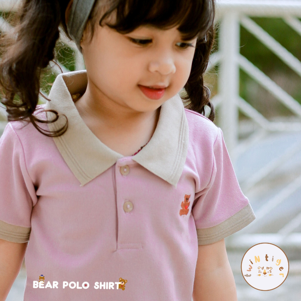 Twin Tiger Bear Polo Shirt - Atasan Anak - Atasan Polo