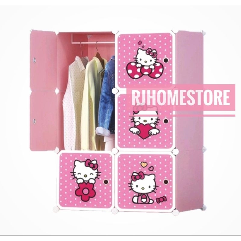 Lemari Baju Portable 6 Pintu / lemari baju portable karakter / lemari baju karakter murah