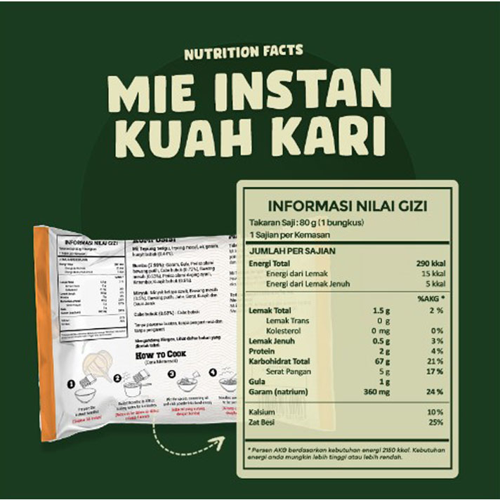 Organic Center Mie Instan 80gr Non MSG - Veggie Noodle