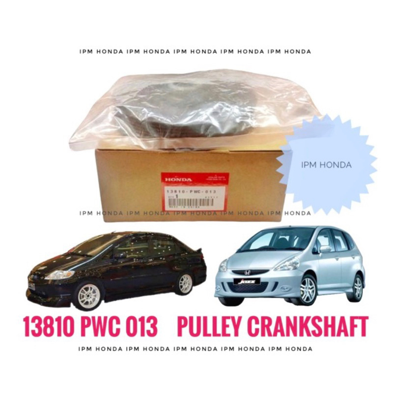 13810 PWC Poly Pulley Poli Krek Kruk As Crankshaft Honda Jazz GD3 City GD8 Idsi Vtec 2003 - 2008