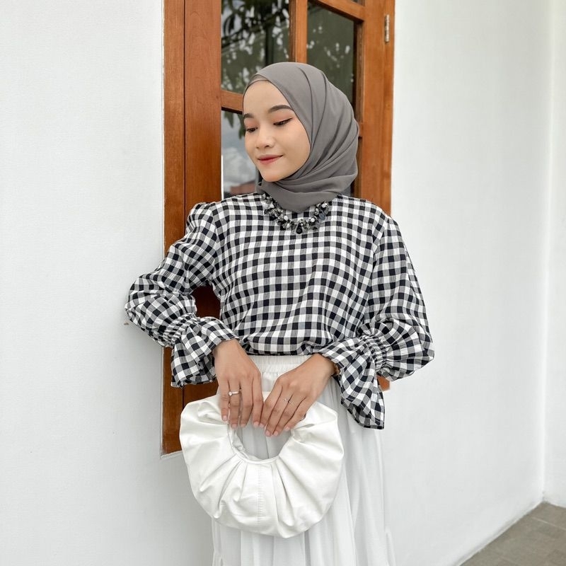 GEISHA BLOUSE MOTIF CRINCLE | BLOUSE WANITA | ATASAN WANITA