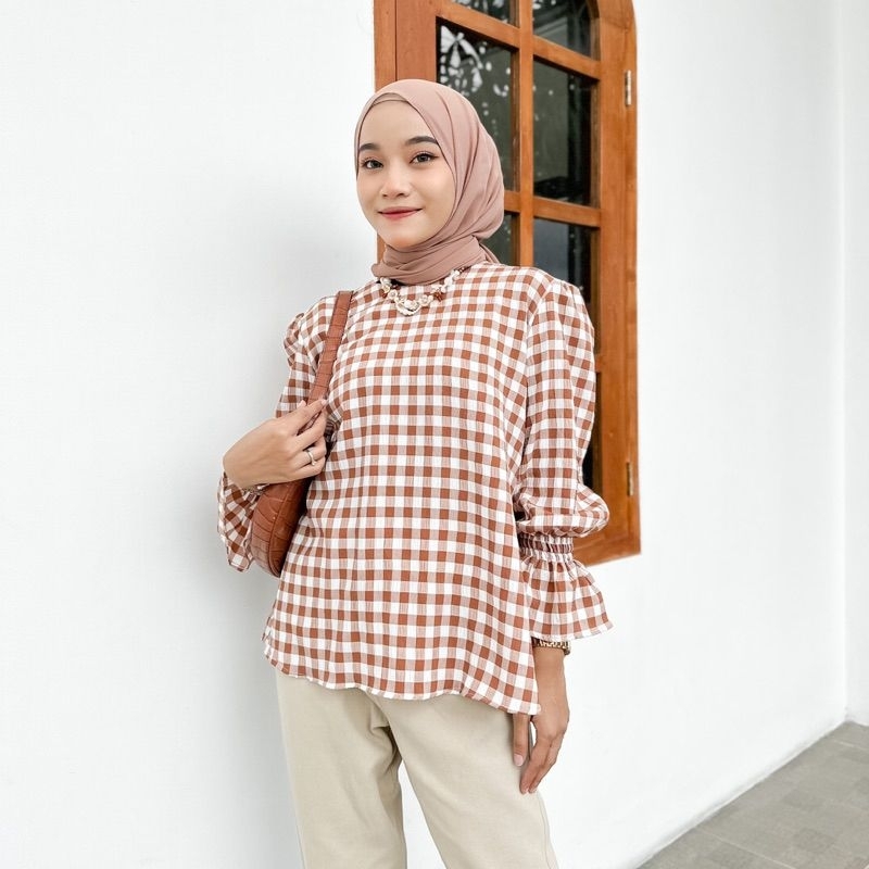 GEISHA BLOUSE MOTIF CRINCLE | BLOUSE WANITA | ATASAN WANITA