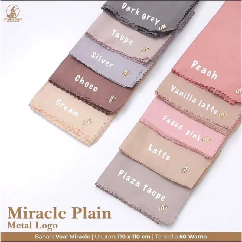 (SEGIEMPAT UMAMA MIRACLE PLAIN) •jilbab segiempat polos•umama scraf voal