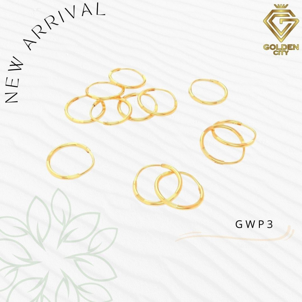 Anting emas asli 6 karat model bulat