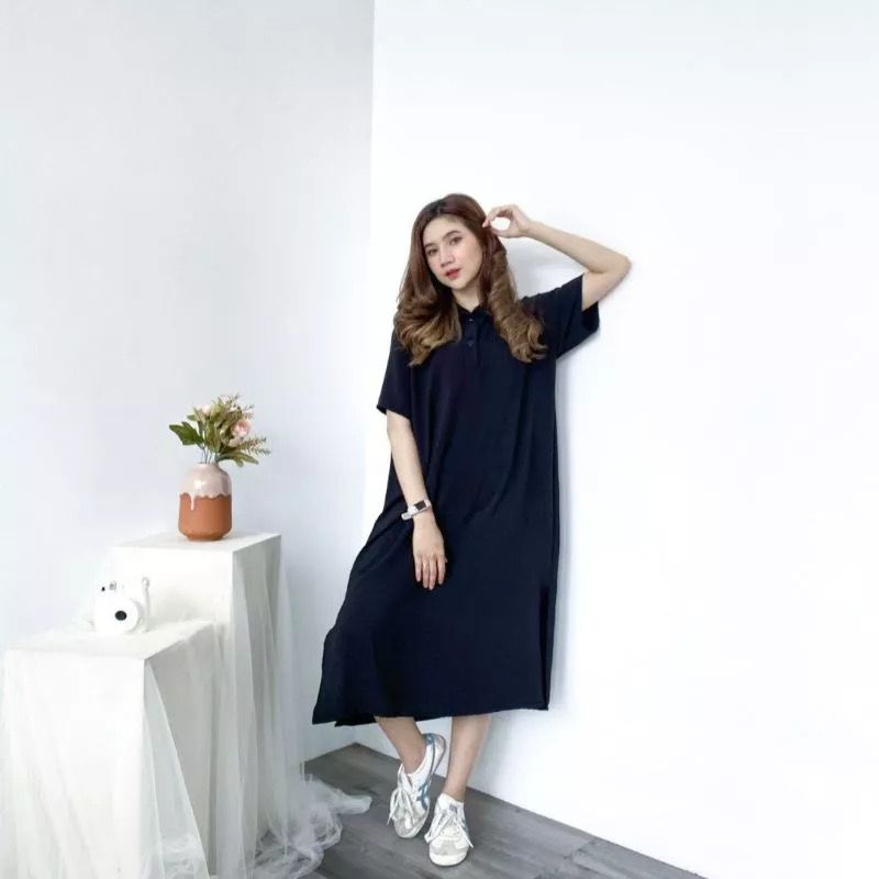 REGINA TUNIK OVERSIZE DAILY DRESS BELAH WANITA ATASAN WANITA CRINCLE AIRFLOW (AMD)