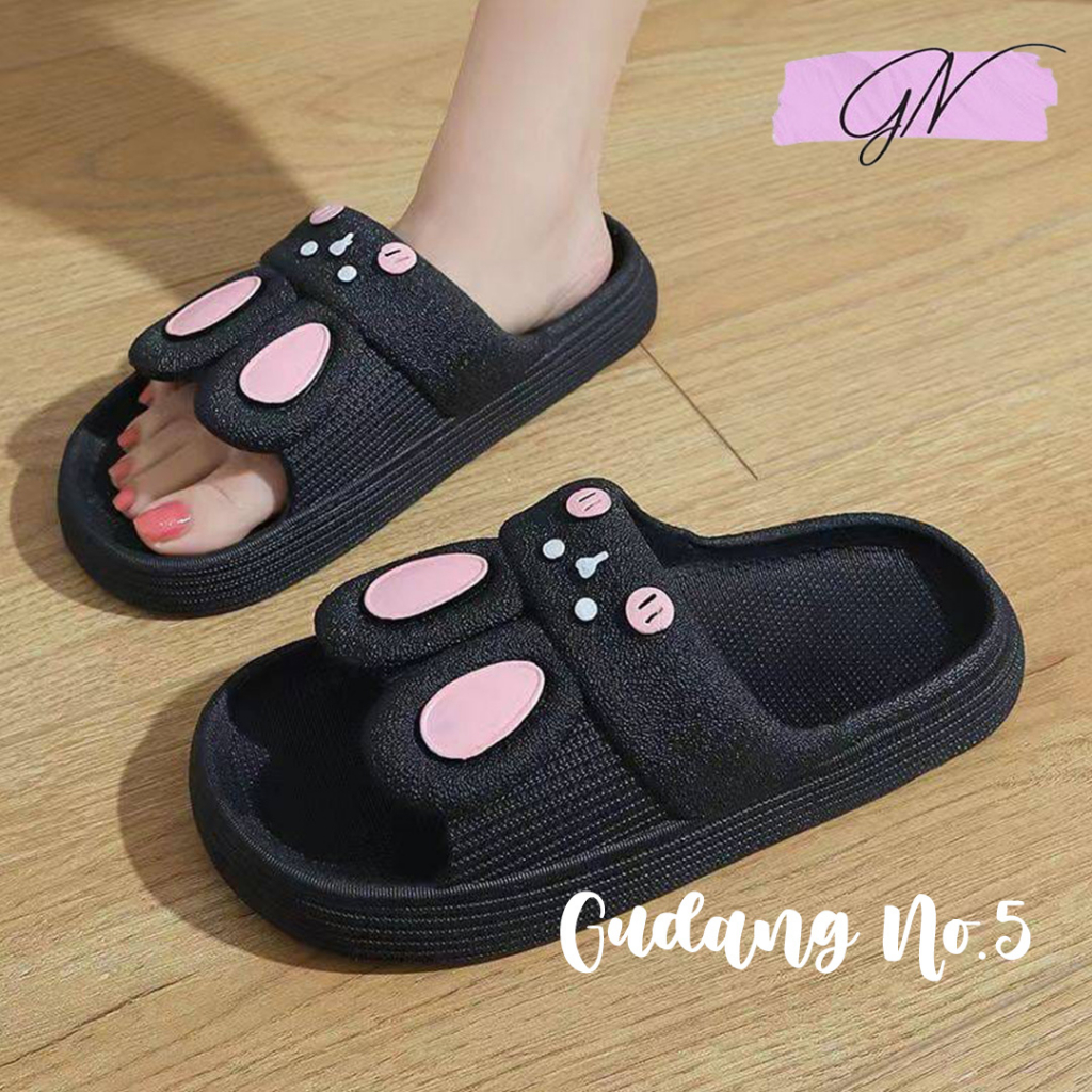 GN-8188 Sandal Selop Jelly Cute Rabbit Wanita Slip On Import PVC