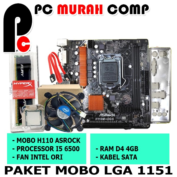 Motherboard Mainboard Mobo DDR4 1151 H110 Plus 6500