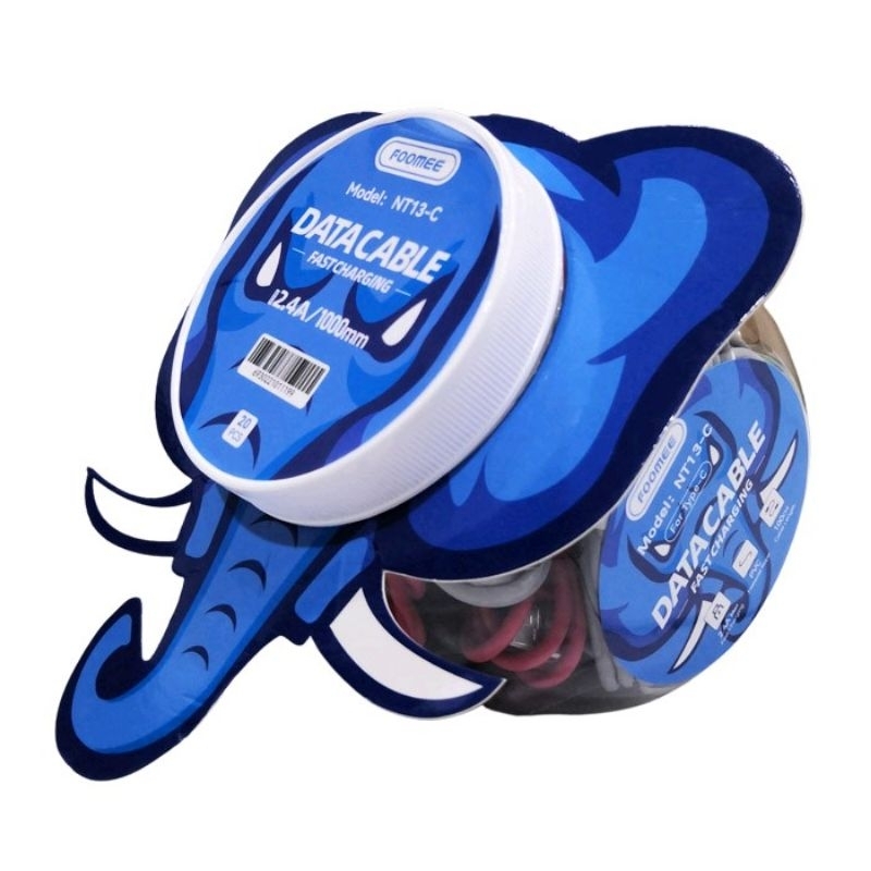 FOOMEE CABLE TOPLES (20PCS) TYPE-C 1METER NT13-C / KABEL DATA TOPLES