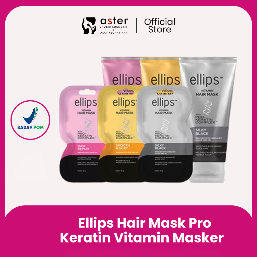 Aster Kosmetik - Ellips Hair Mask Pro Keratin Vitamin Masker Rambut Anti Rontok
