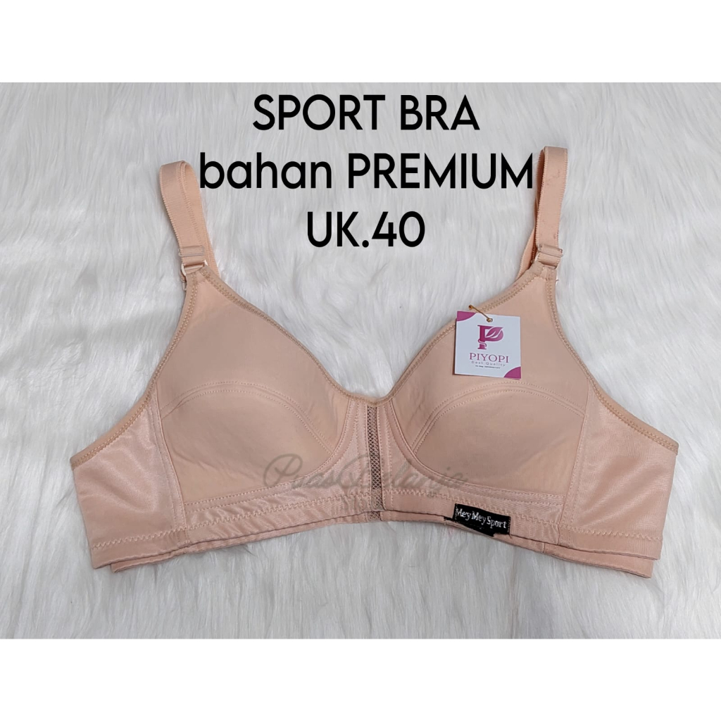 Bra Jumbo Wanita Sport Bra 44 42 40 Cup Besar BH Sport Jumbo Kait 3 dan Kait 2 BH Senam Big Size Tanpa Kawat Busa Tipis Full Katun