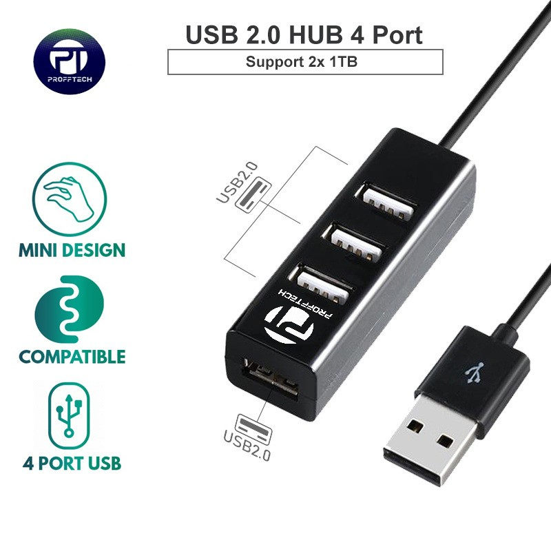 Usb Hub 4 PORT. Usb 2.0 ProffTech. Original