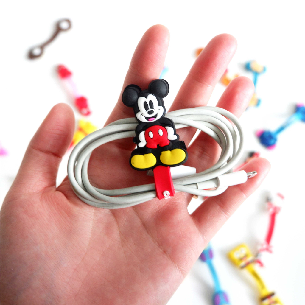 PENJEPIT PENGIKAT KLIP KARET CONTAINER PENGGULUNG CABLE KABEL ORGANIZER HOLDER TSUM DISNEY HP IPHONE VIVO XIAOMI SAMSUNG MACBOOK HANDPHONE CHARGER KONVERTER