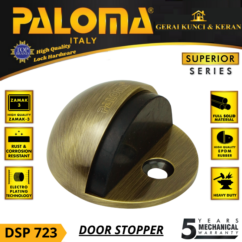 Penahan Pintu DOOR STOPPER PALOMA DSP 723 Lantai Floor Antique Brass